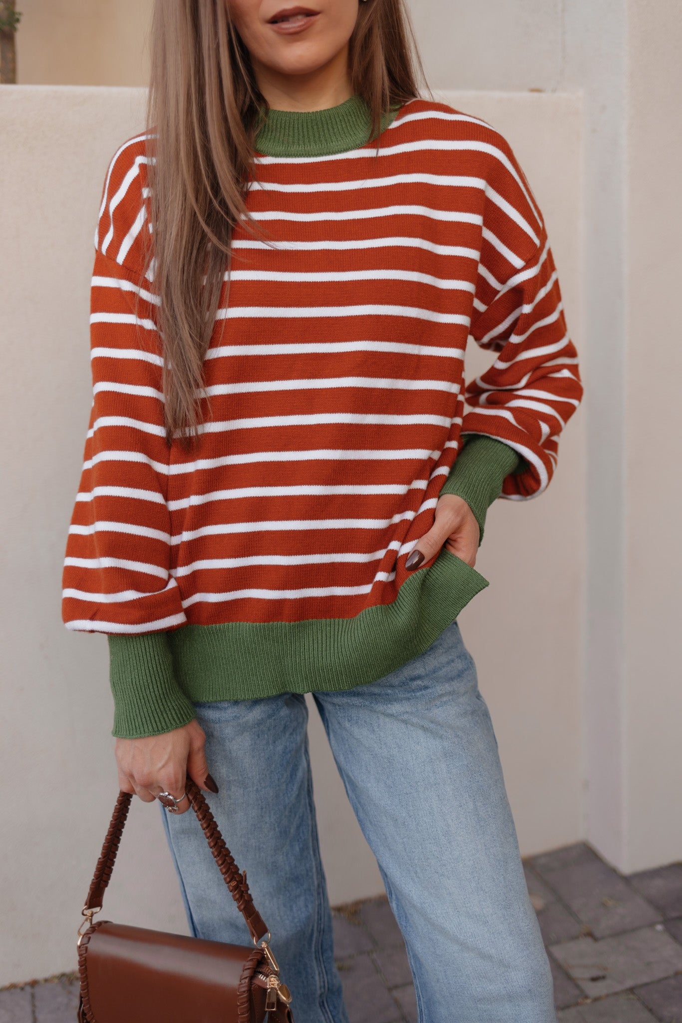 Krushed It Luxe Contrasting Striped Sweater-Sweaters-Krush Kandy, Women's Online Fashion Boutique Located in Phoenix, Arizona (Scottsdale Area)