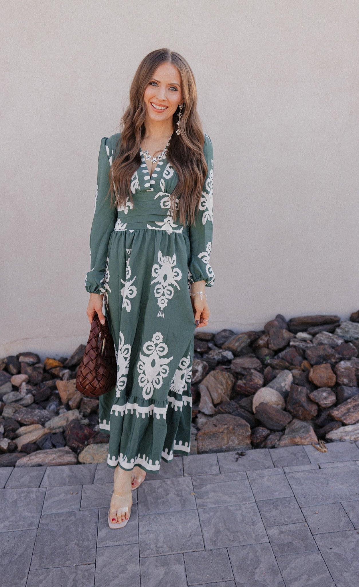 Cassie Printed Long Sleeve Maxi Dress-Dresses-Krush Kandy, Women's Online Fashion Boutique Located in Phoenix, Arizona (Scottsdale Area)