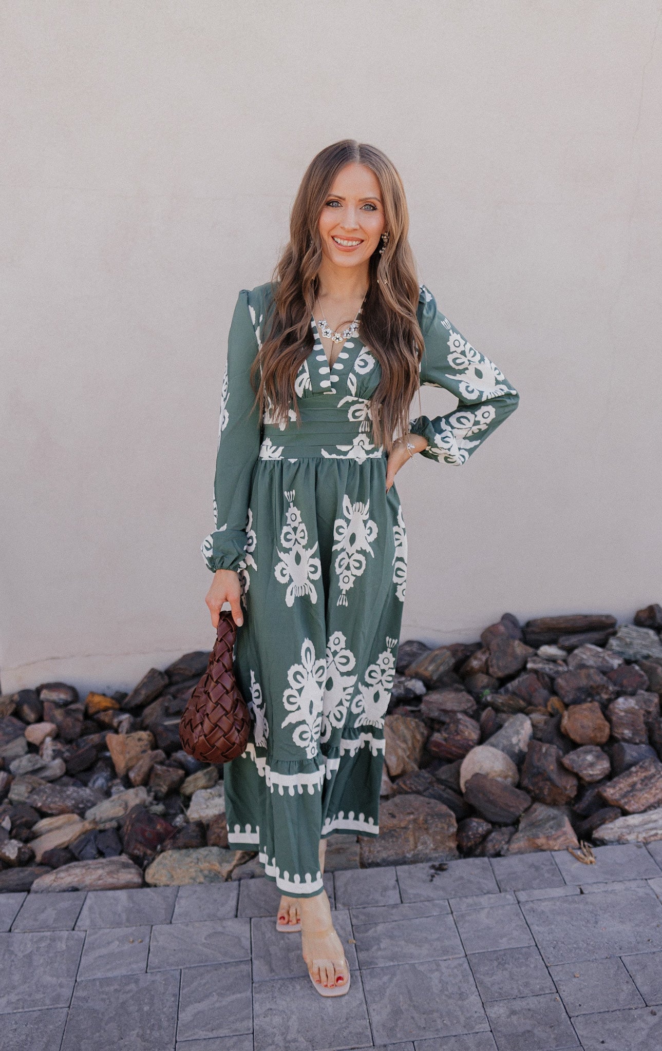 Cassie Printed Long Sleeve Maxi Dress-Dresses-Krush Kandy, Women's Online Fashion Boutique Located in Phoenix, Arizona (Scottsdale Area)