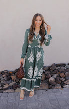 Cassie Printed Long Sleeve Maxi Dress-Dresses-Krush Kandy, Women's Online Fashion Boutique Located in Phoenix, Arizona (Scottsdale Area)