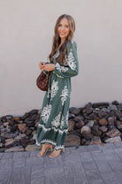 Cassie Printed Long Sleeve Maxi Dress-Dresses-Krush Kandy, Women's Online Fashion Boutique Located in Phoenix, Arizona (Scottsdale Area)