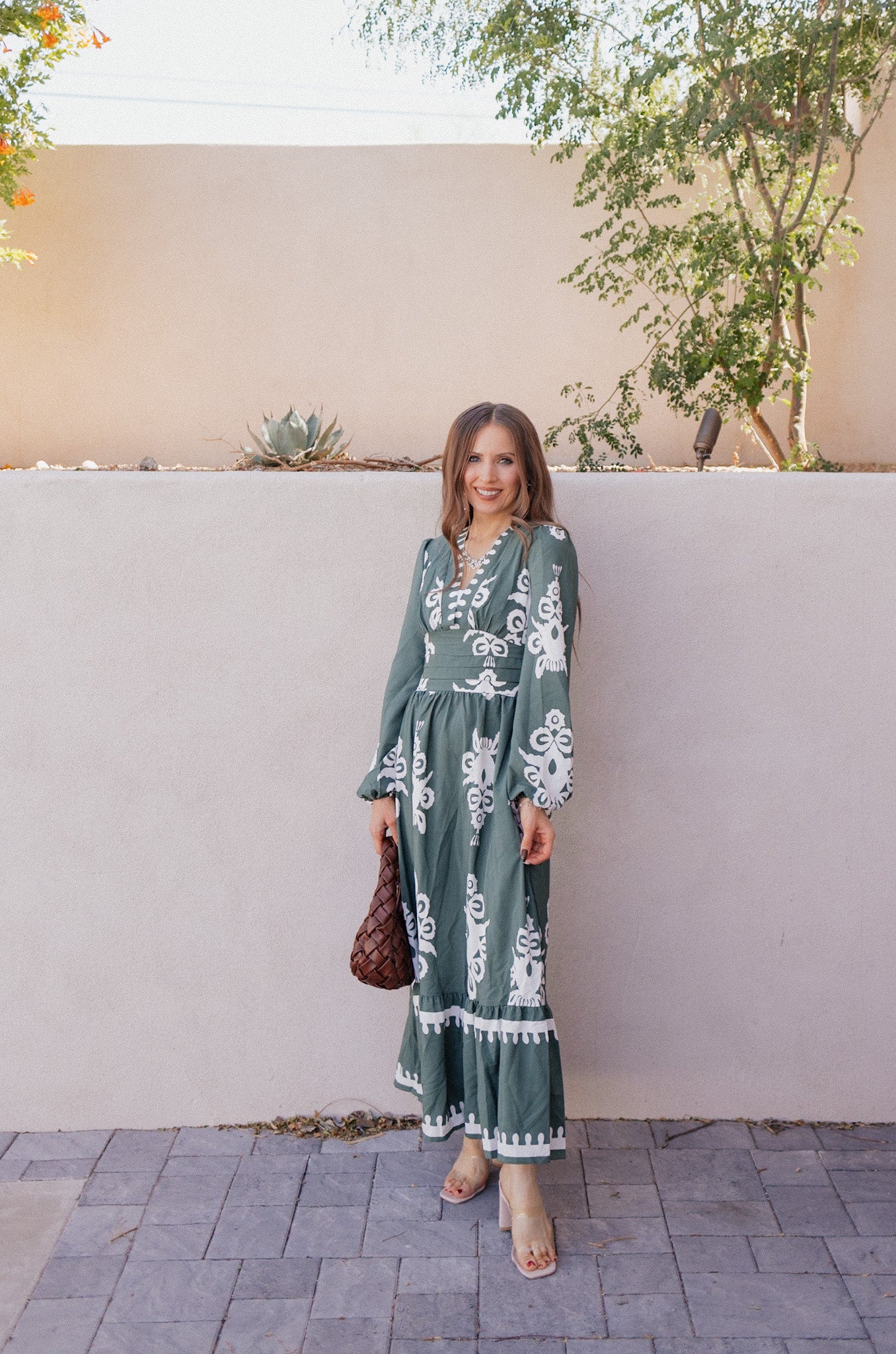 Cassie Printed Long Sleeve Maxi Dress-Dresses-Krush Kandy, Women's Online Fashion Boutique Located in Phoenix, Arizona (Scottsdale Area)