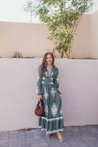 Cassie Printed Long Sleeve Maxi Dress-Dresses-Krush Kandy, Women's Online Fashion Boutique Located in Phoenix, Arizona (Scottsdale Area)