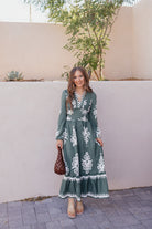 Cassie Printed Long Sleeve Maxi Dress-Dresses-Krush Kandy, Women's Online Fashion Boutique Located in Phoenix, Arizona (Scottsdale Area)