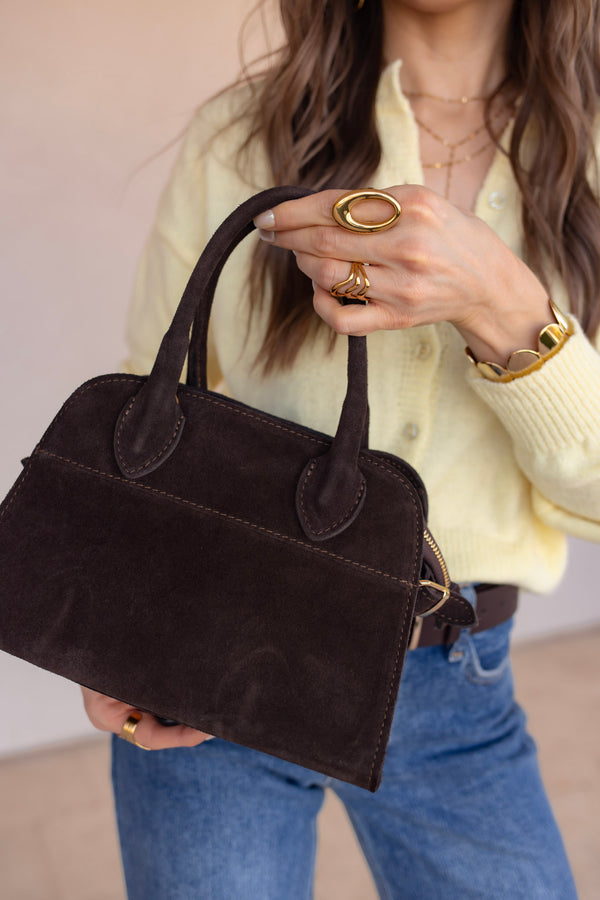 Megan Suede Leather Satchel Bag | Pre-Order