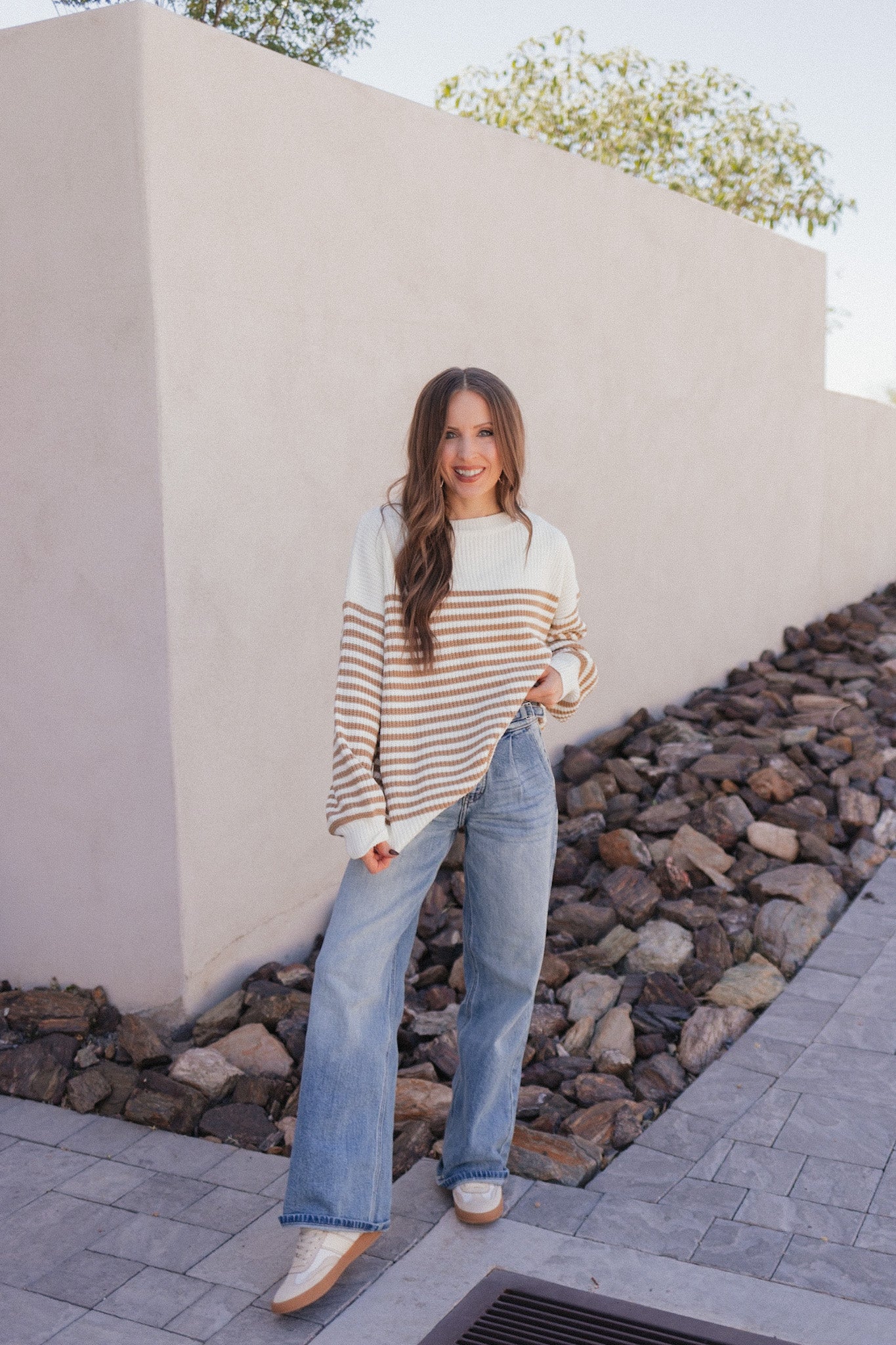 Comfy Chic Oversized Stripe Sweater-Sweaters-Krush Kandy, Women's Online Fashion Boutique Located in Phoenix, Arizona (Scottsdale Area)