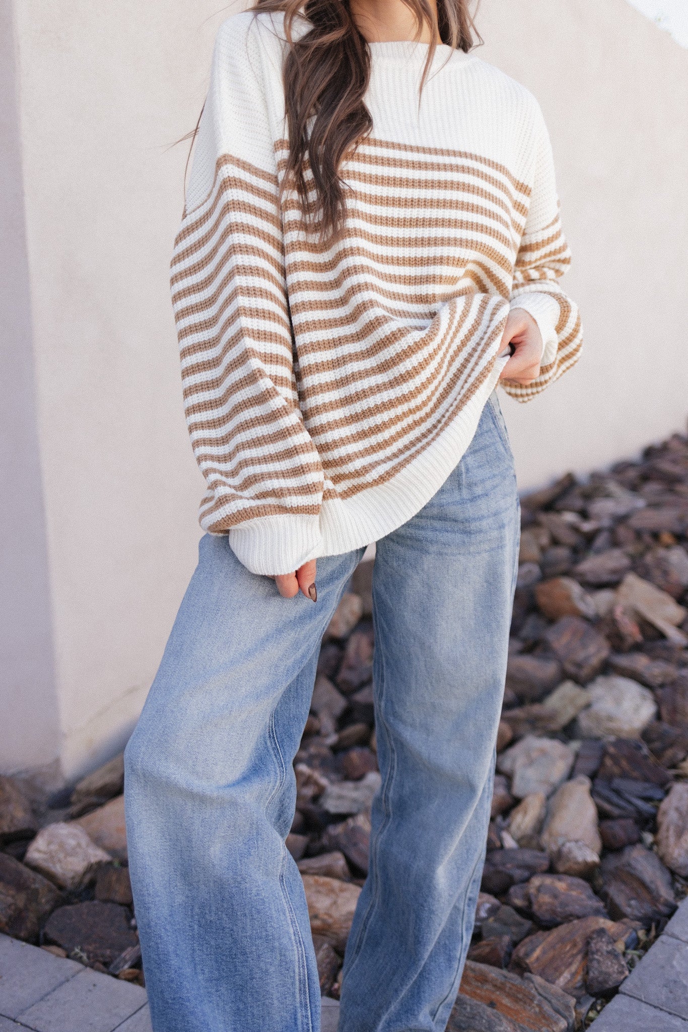 Comfy Chic Oversized Stripe Sweater-Sweaters-Krush Kandy, Women's Online Fashion Boutique Located in Phoenix, Arizona (Scottsdale Area)