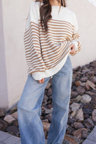 Comfy Chic Oversized Stripe Sweater-Sweaters-Krush Kandy, Women's Online Fashion Boutique Located in Phoenix, Arizona (Scottsdale Area)