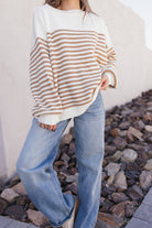 Comfy Chic Oversized Stripe Sweater-Sweaters-Krush Kandy, Women's Online Fashion Boutique Located in Phoenix, Arizona (Scottsdale Area)