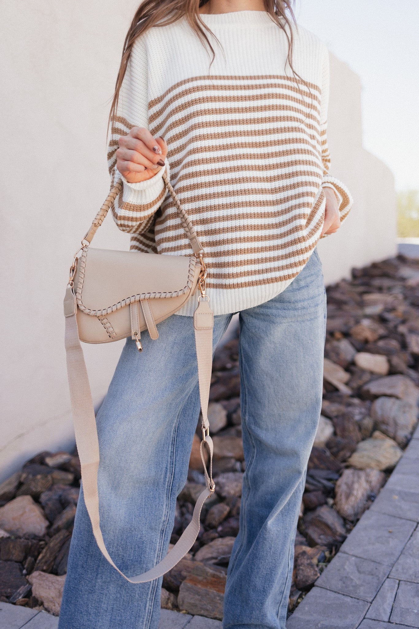 Comfy Chic Oversized Stripe Sweater-Sweaters-Krush Kandy, Women's Online Fashion Boutique Located in Phoenix, Arizona (Scottsdale Area)