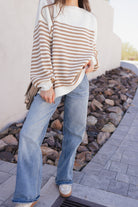 Comfy Chic Oversized Stripe Sweater-Sweaters-Krush Kandy, Women's Online Fashion Boutique Located in Phoenix, Arizona (Scottsdale Area)