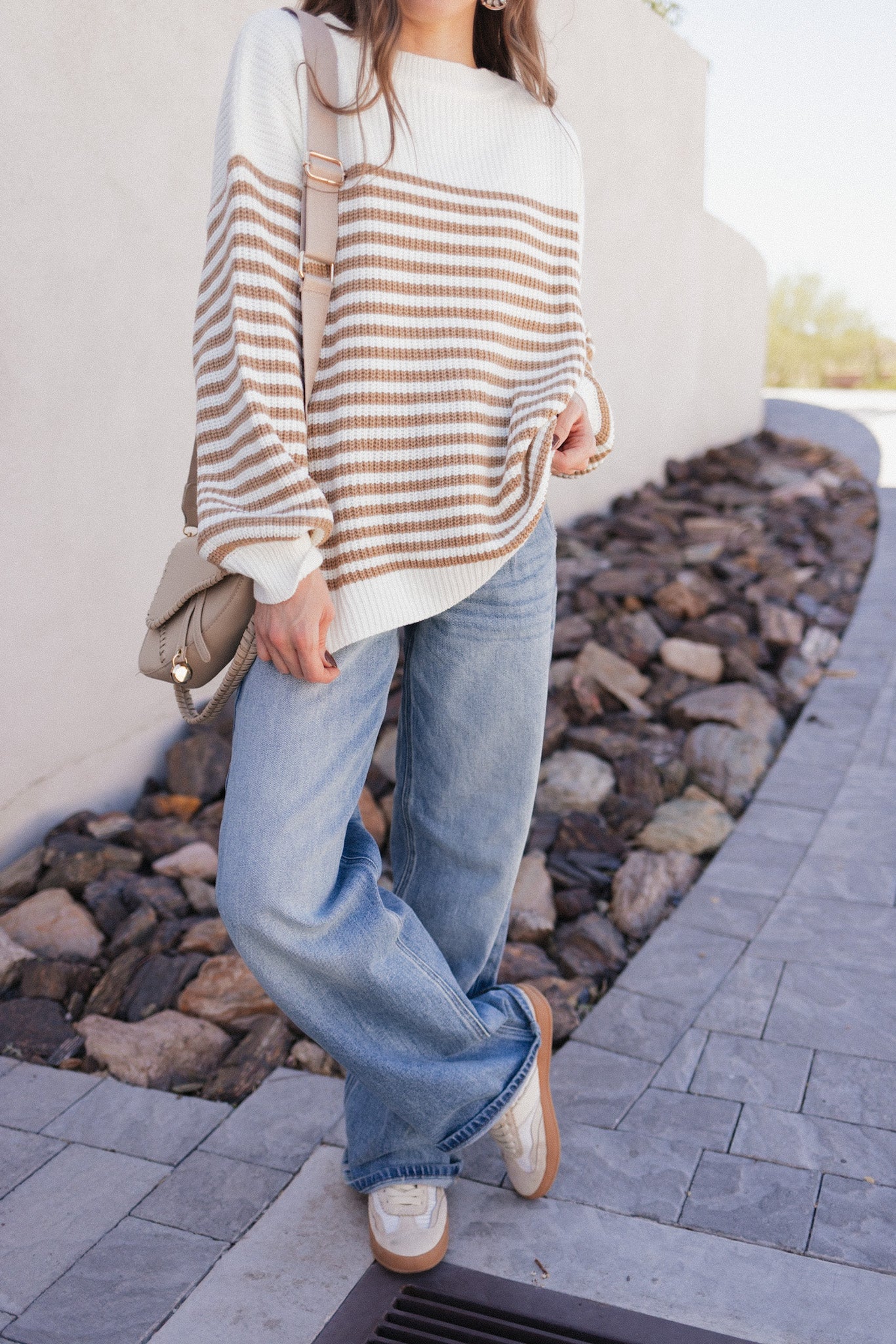 Comfy Chic Oversized Stripe Sweater-Sweaters-Krush Kandy, Women's Online Fashion Boutique Located in Phoenix, Arizona (Scottsdale Area)