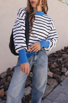 Krushed It Luxe Contrasting Striped Sweater-Sweaters-Krush Kandy, Women's Online Fashion Boutique Located in Phoenix, Arizona (Scottsdale Area)