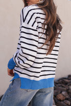 Krushed It Luxe Contrasting Striped Sweater-Sweaters-Krush Kandy, Women's Online Fashion Boutique Located in Phoenix, Arizona (Scottsdale Area)