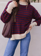 Krushed It Luxe Contrasting Striped Sweater-Sweaters-Krush Kandy, Women's Online Fashion Boutique Located in Phoenix, Arizona (Scottsdale Area)