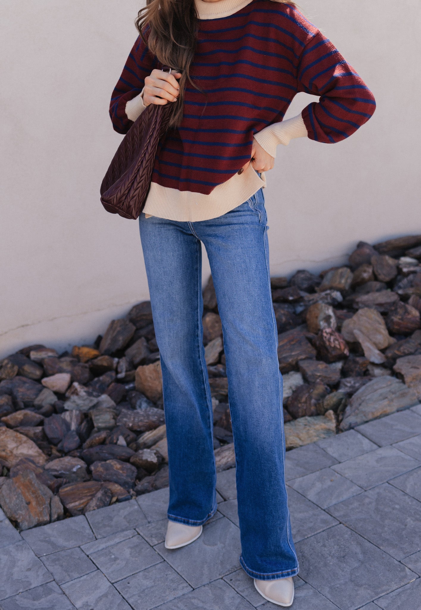 Krushed It Luxe Contrasting Striped Sweater-Sweaters-Krush Kandy, Women's Online Fashion Boutique Located in Phoenix, Arizona (Scottsdale Area)