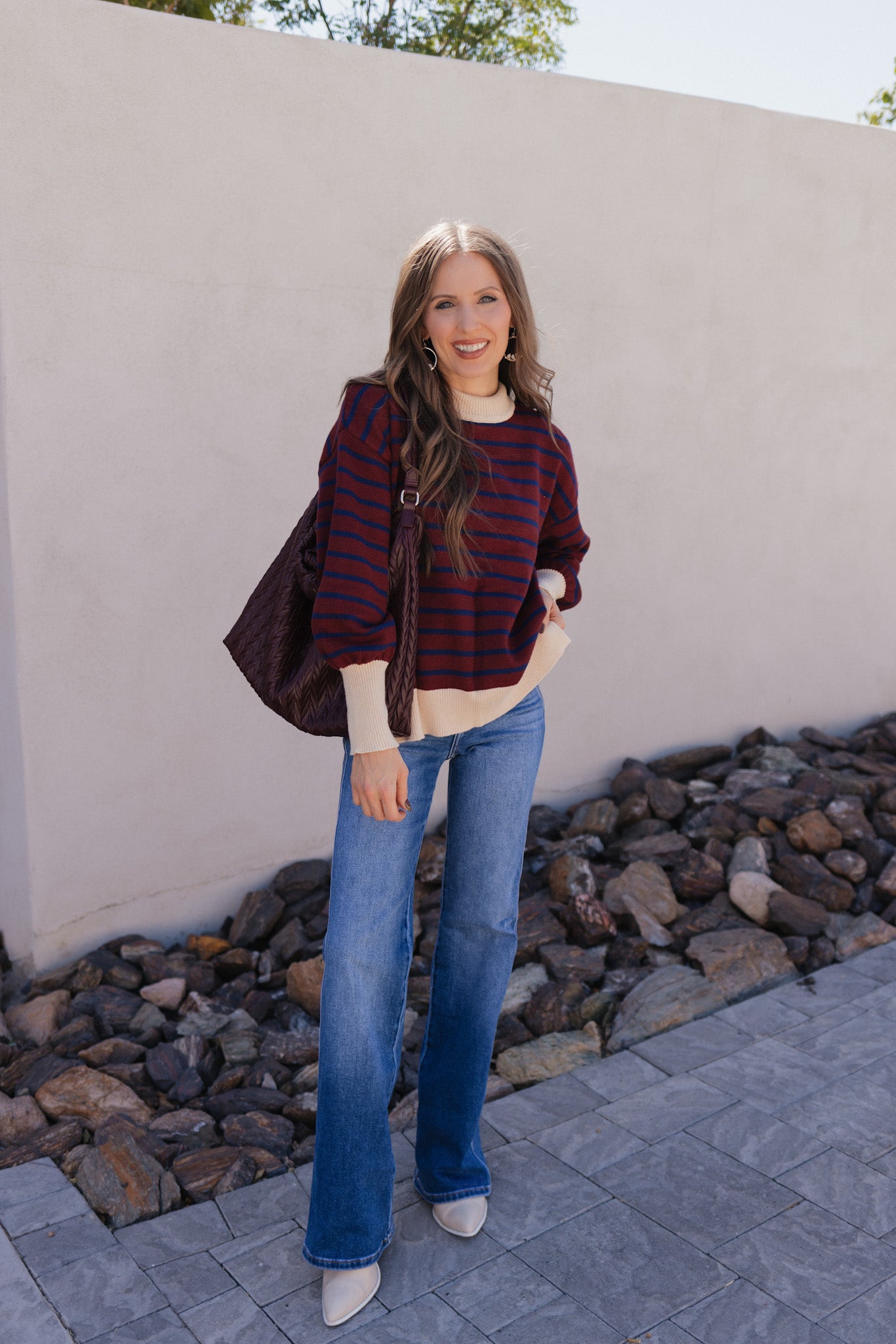 Krushed It Luxe Contrasting Striped Sweater-Sweaters-Krush Kandy, Women's Online Fashion Boutique Located in Phoenix, Arizona (Scottsdale Area)