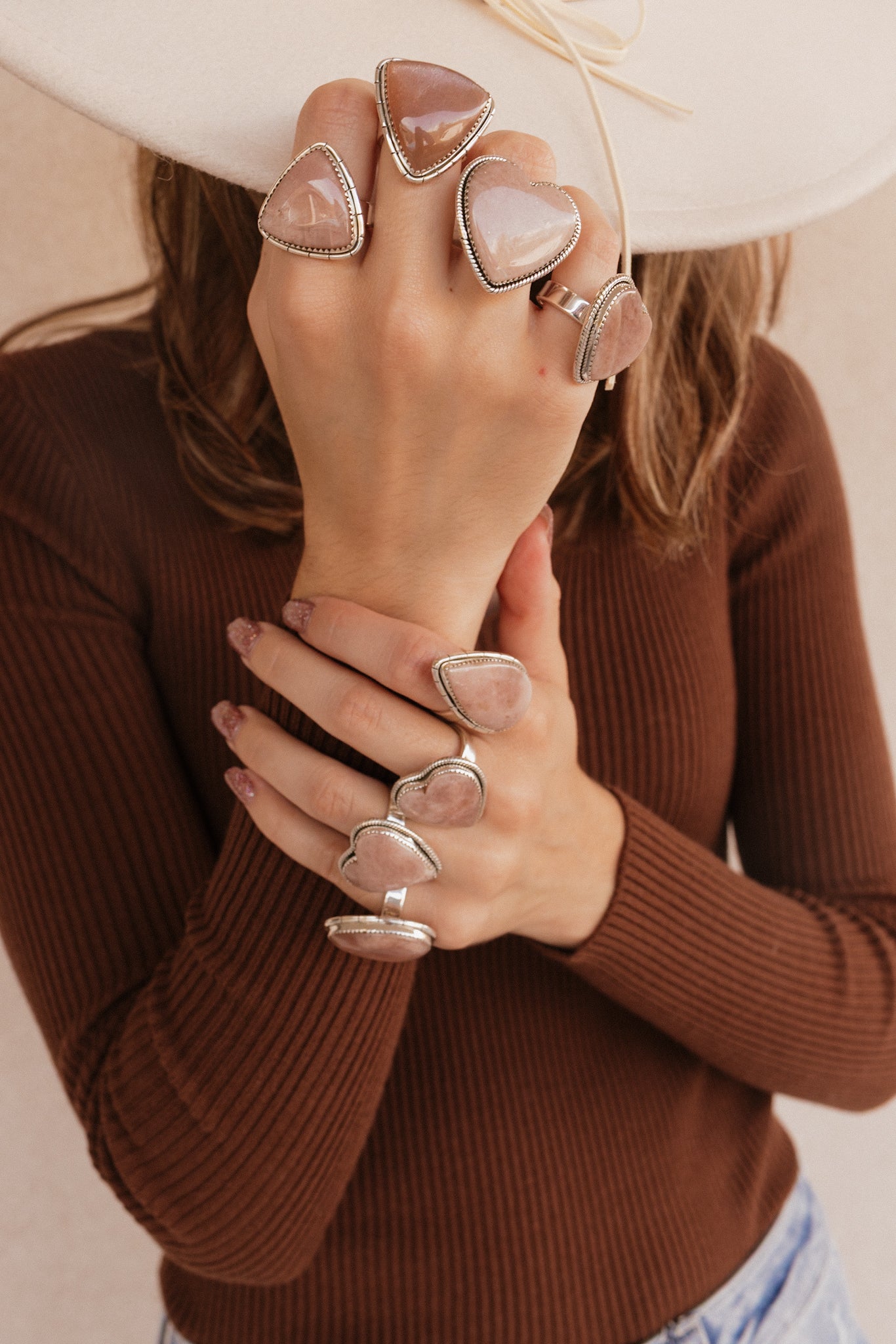 Brown Moonstone Slab Rings-Rings-Krush Kandy, Women's Online Fashion Boutique Located in Phoenix, Arizona (Scottsdale Area)