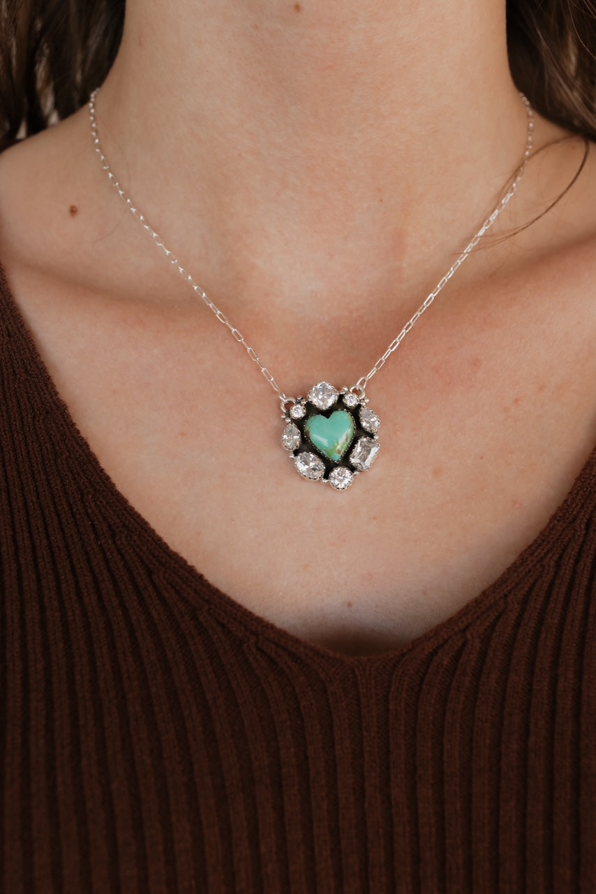 Blinging Heart Necklace sno 31-Necklaces-Krush Kandy, Women's Online Fashion Boutique Located in Phoenix, Arizona (Scottsdale Area)