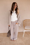 Picnic Day Drawstring Pocket Palazzo Pants