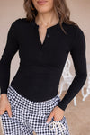 Simply Yours Ribbed Henley Modal Top | S-2X