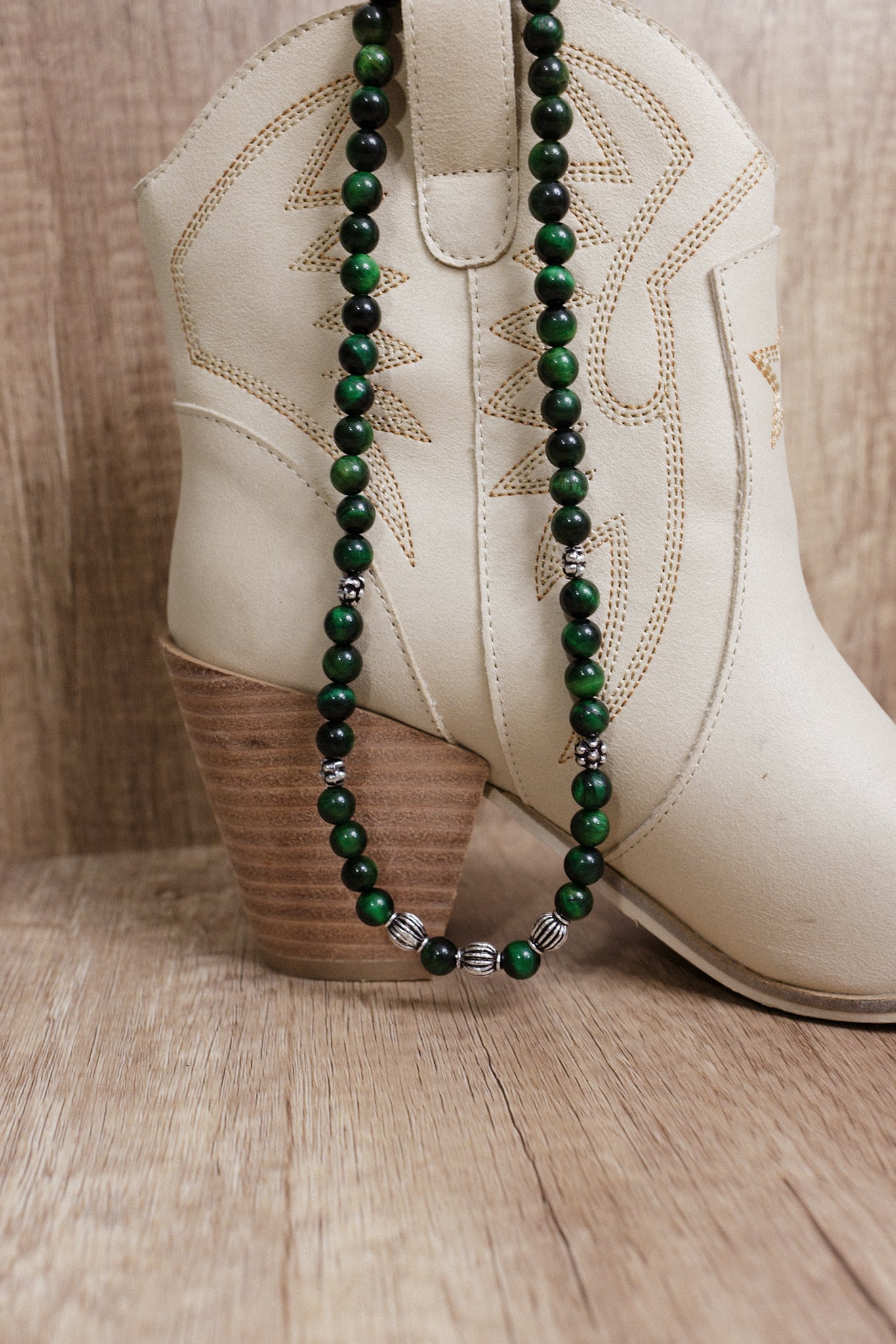 Green Tigers Eye Necklace-Chain Necklaces-Krush Kandy, Women's Online Fashion Boutique Located in Phoenix, Arizona (Scottsdale Area)