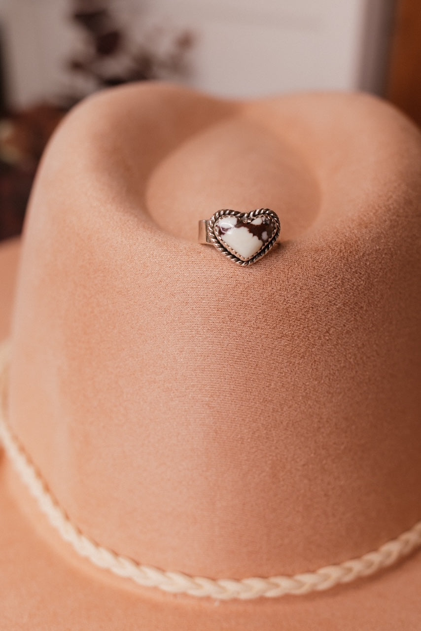 Solid Band Heart Single Stone Ring-Statement Rings-Krush Kandy, Women's Online Fashion Boutique Located in Phoenix, Arizona (Scottsdale Area)