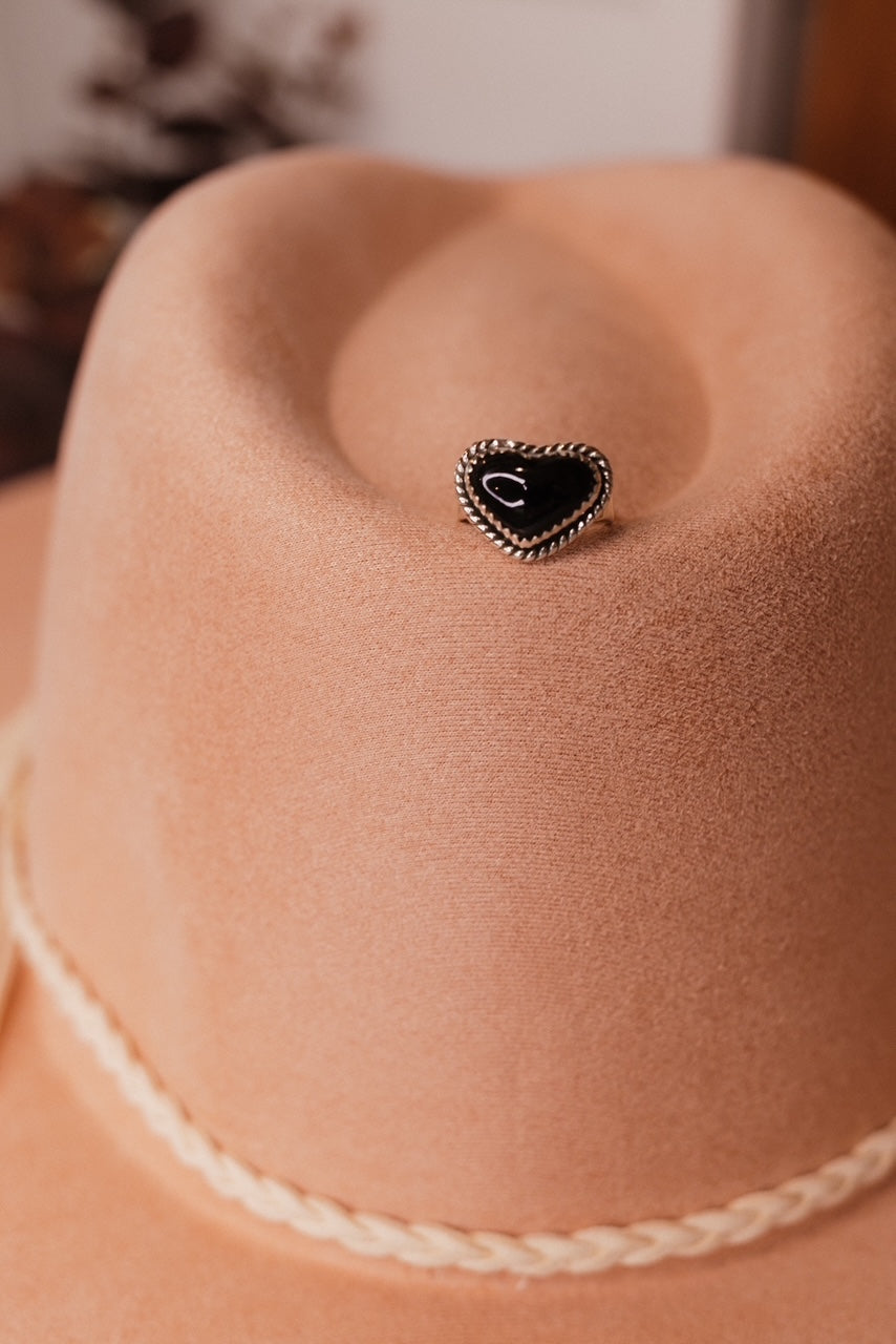 Solid Band Heart Single Stone Ring-Statement Rings-Krush Kandy, Women's Online Fashion Boutique Located in Phoenix, Arizona (Scottsdale Area)