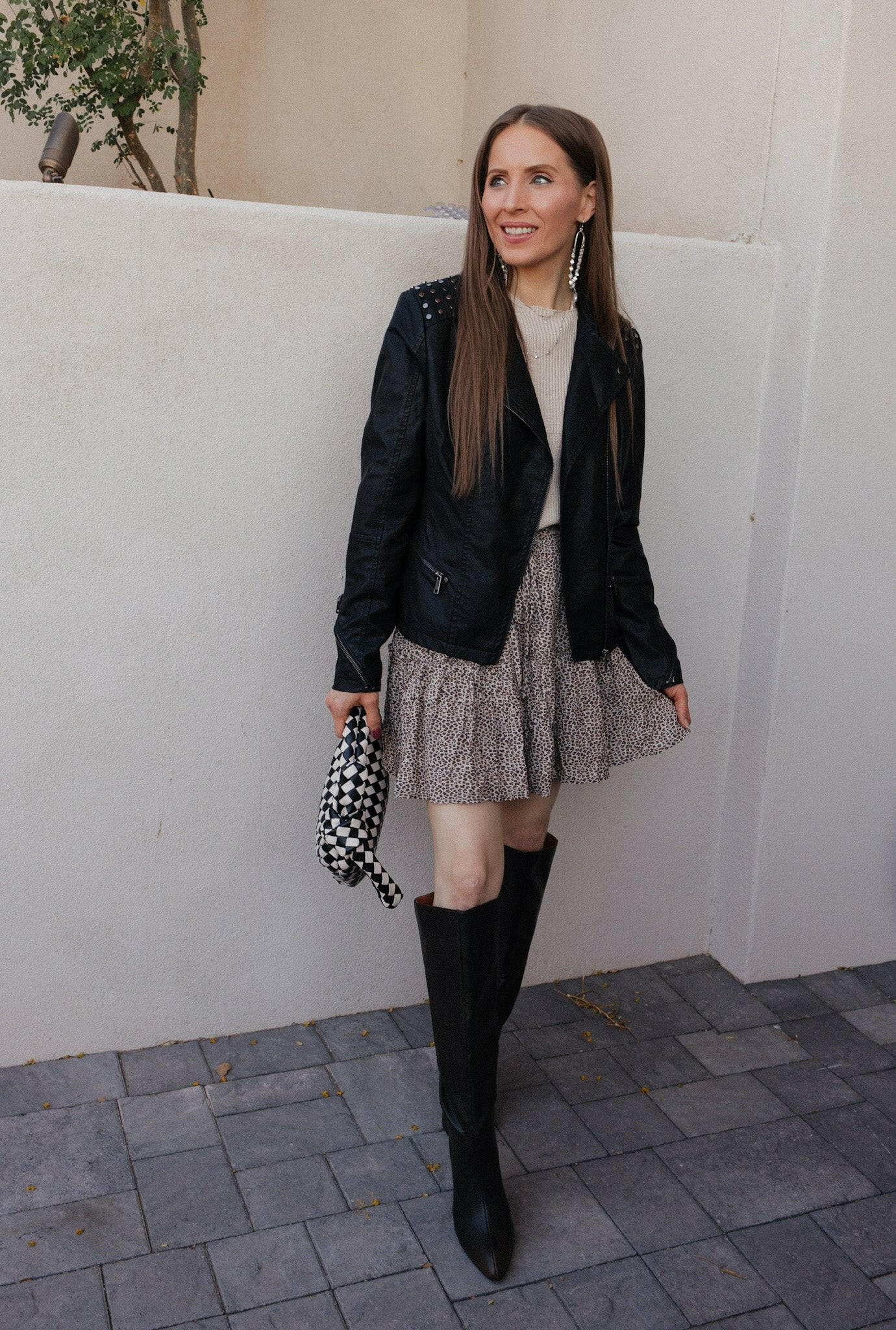 Coalition LA Studded Classic Moto Faux Leather Jacket-Jackets-Krush Kandy, Women's Online Fashion Boutique Located in Phoenix, Arizona (Scottsdale Area)