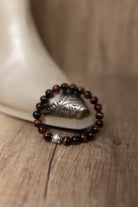 Red Tigers Eye Beaded Stretch Bracelet-Bracelets-Krush Kandy, Women's Online Fashion Boutique Located in Phoenix, Arizona (Scottsdale Area)