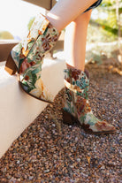 Floral Tapestry Western Bootie-Boots-Krush Kandy, Women's Online Fashion Boutique Located in Phoenix, Arizona (Scottsdale Area)