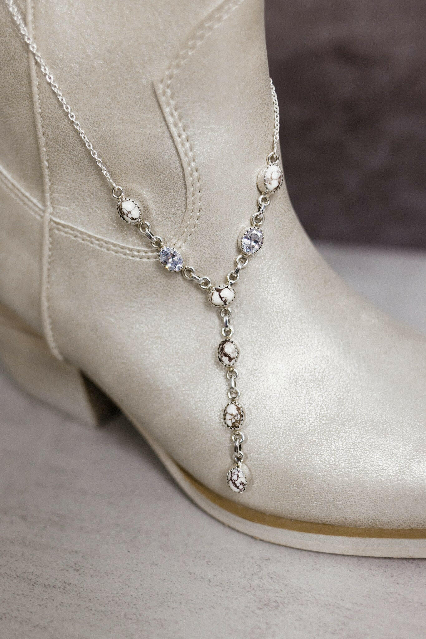 Krystal Krushed Stone Lariat Necklace-Chain Necklaces-Krush Kandy, Women's Online Fashion Boutique Located in Phoenix, Arizona (Scottsdale Area)