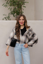 Mandy Plaid Collared Neck Long Sleeve Shirt-Long Sleeve Tops-Krush Kandy, Women's Online Fashion Boutique Located in Phoenix, Arizona (Scottsdale Area)