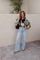 Mandy Plaid Collared Neck Long Sleeve Shirt-Long Sleeve Tops-Krush Kandy, Women's Online Fashion Boutique Located in Phoenix, Arizona (Scottsdale Area)