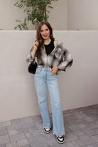 Mandy Plaid Collared Neck Long Sleeve Shirt-Long Sleeve Tops-Krush Kandy, Women's Online Fashion Boutique Located in Phoenix, Arizona (Scottsdale Area)