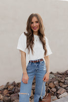 French Box Terry Tee-Short Sleeve Tops-Krush Kandy, Women's Online Fashion Boutique Located in Phoenix, Arizona (Scottsdale Area)