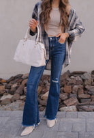 Molly High-Rise Distressed Flare Jeans ( PLUS / REG)-Jeans-Krush Kandy, Women's Online Fashion Boutique Located in Phoenix, Arizona (Scottsdale Area)