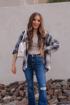 Mandy Plaid Collared Neck Long Sleeve Shirt-Long Sleeve Tops-Krush Kandy, Women's Online Fashion Boutique Located in Phoenix, Arizona (Scottsdale Area)