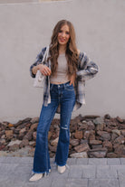 Molly High-Rise Distressed Flare Jeans ( PLUS / REG)-Jeans-Krush Kandy, Women's Online Fashion Boutique Located in Phoenix, Arizona (Scottsdale Area)