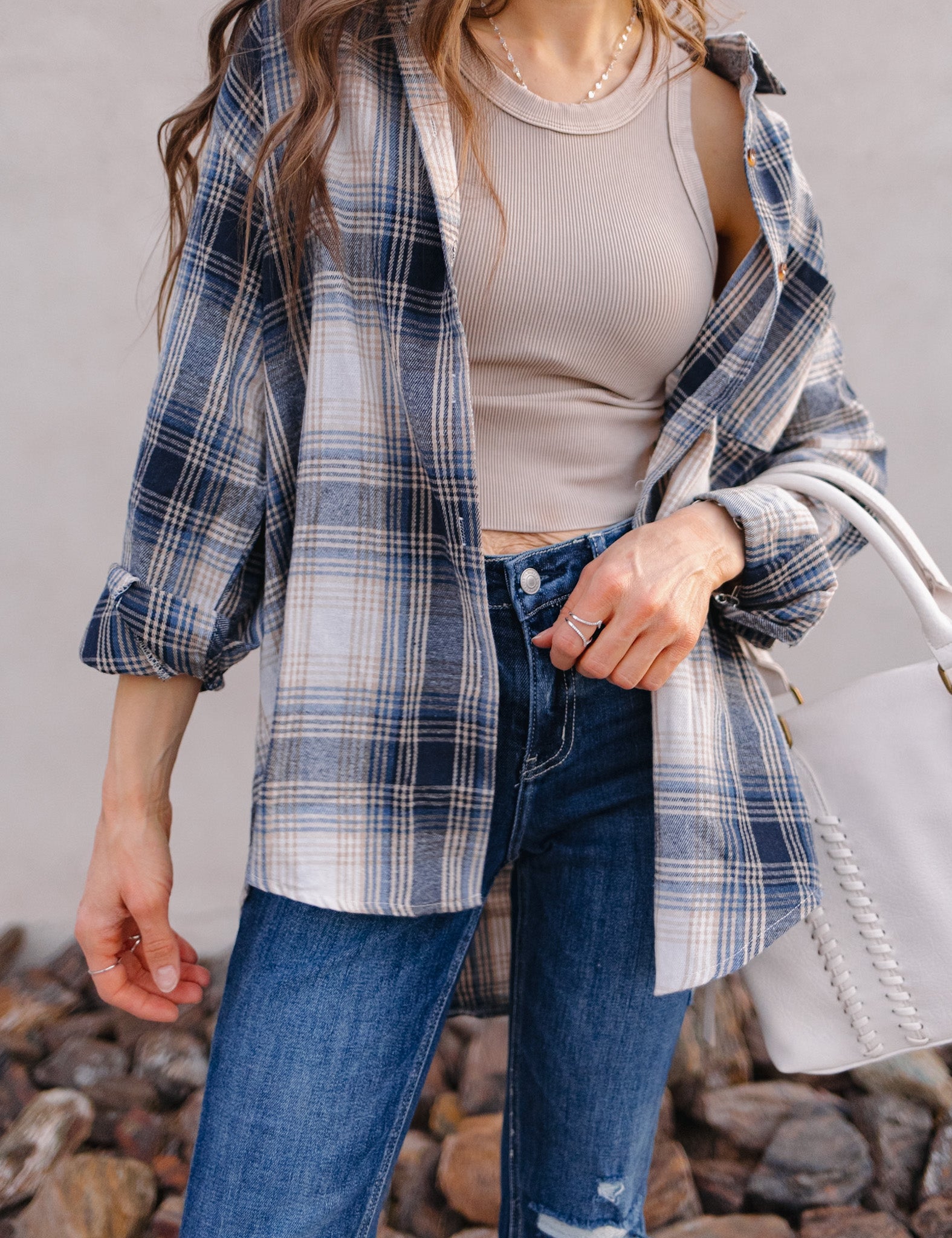 Mandy Plaid Collared Neck Long Sleeve Shirt-Long Sleeve Tops-Krush Kandy, Women's Online Fashion Boutique Located in Phoenix, Arizona (Scottsdale Area)