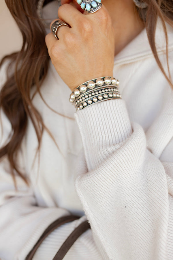 Mesa Moon Sterling Silver Studded Cuffs | MADE TO ORDER