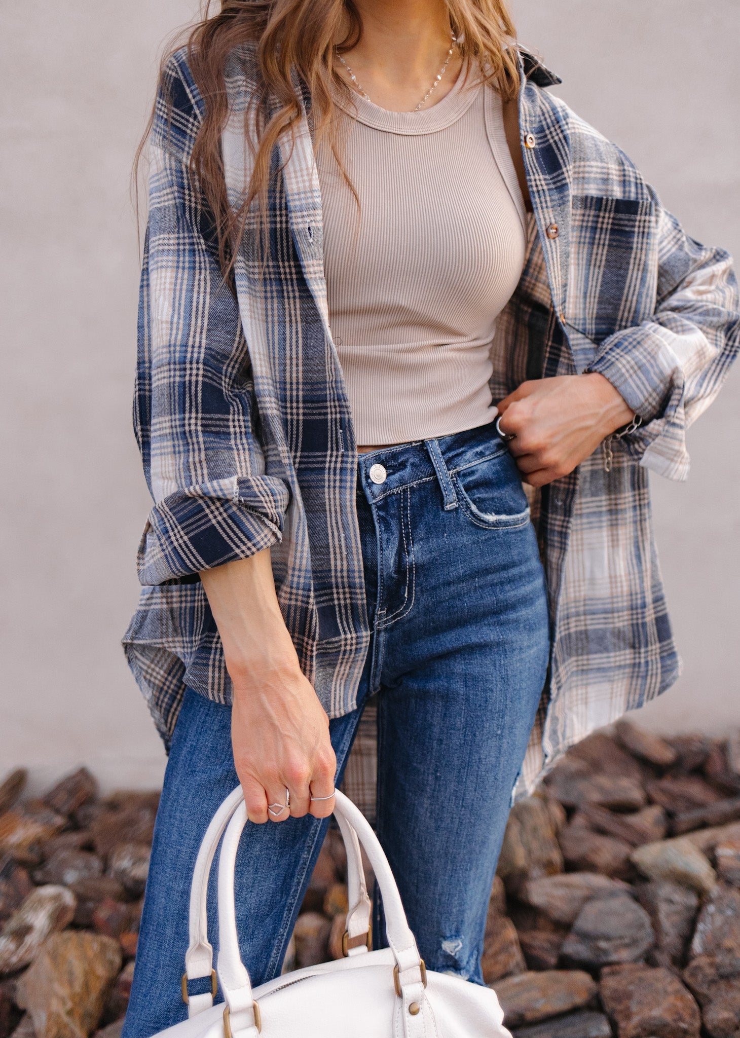 Mandy Plaid Collared Neck Long Sleeve Shirt-Long Sleeve Tops-Krush Kandy, Women's Online Fashion Boutique Located in Phoenix, Arizona (Scottsdale Area)