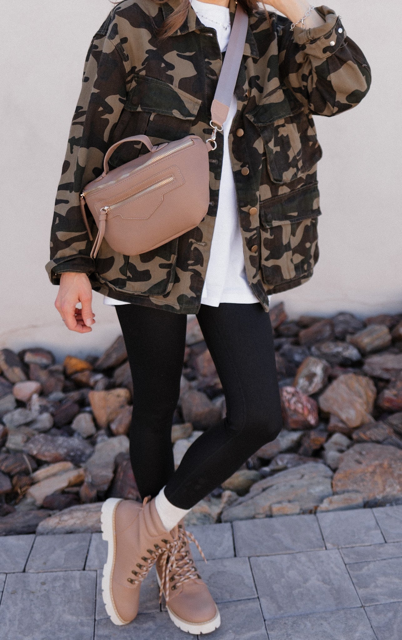 Outlands Oversized Camo Cargo Pocket Denim Jacket-Shackets-Krush Kandy, Women's Online Fashion Boutique Located in Phoenix, Arizona (Scottsdale Area)