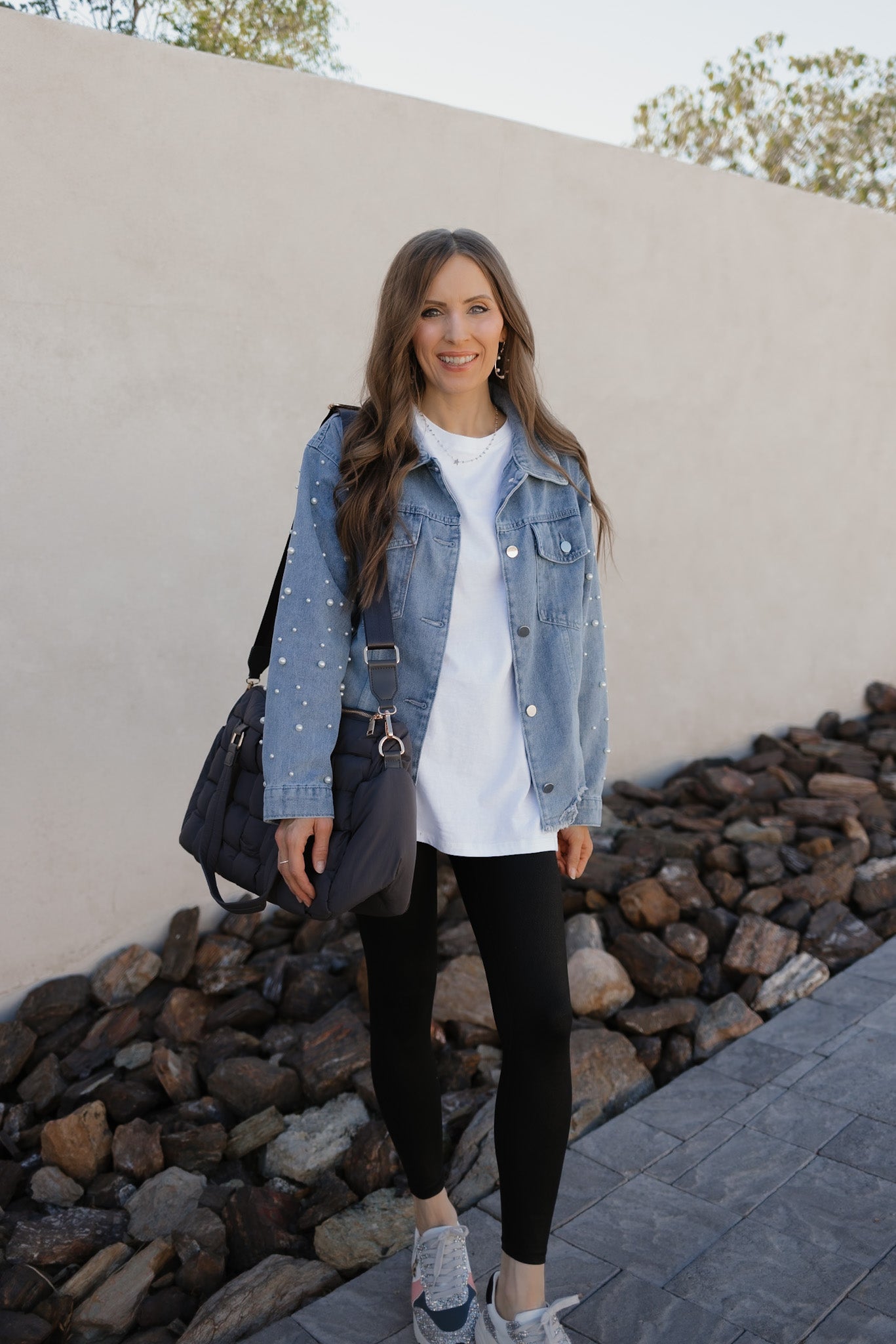 Pearly Girly Peal Denim Jacket-Jackets-Krush Kandy, Women's Online Fashion Boutique Located in Phoenix, Arizona (Scottsdale Area)