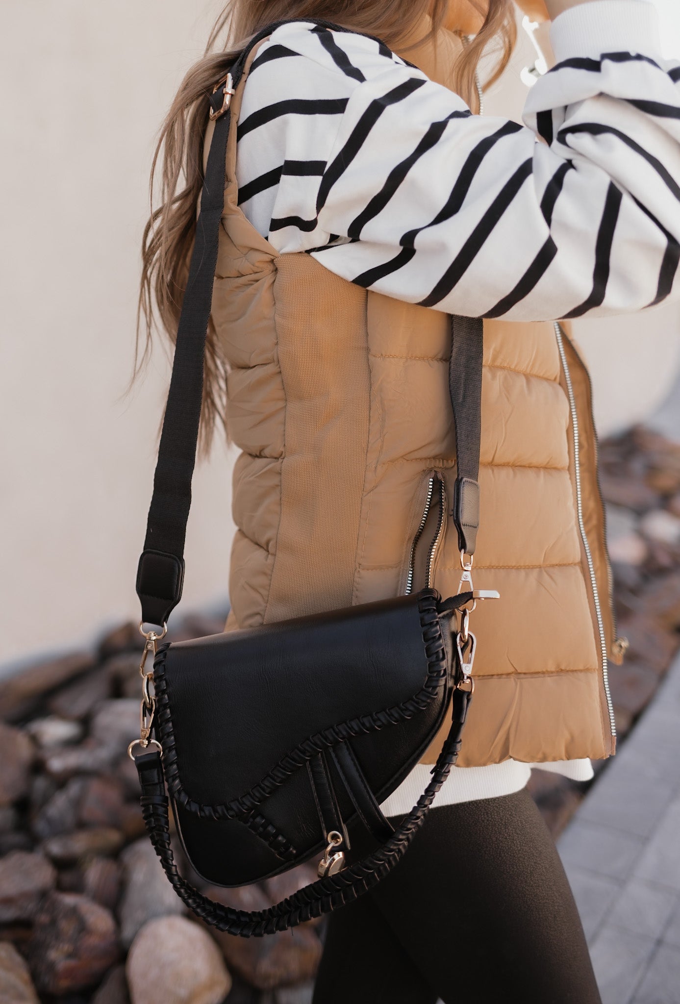 Khaki Zip Up Turtleneck Vest with Pockets-Vests-Krush Kandy, Women's Online Fashion Boutique Located in Phoenix, Arizona (Scottsdale Area)