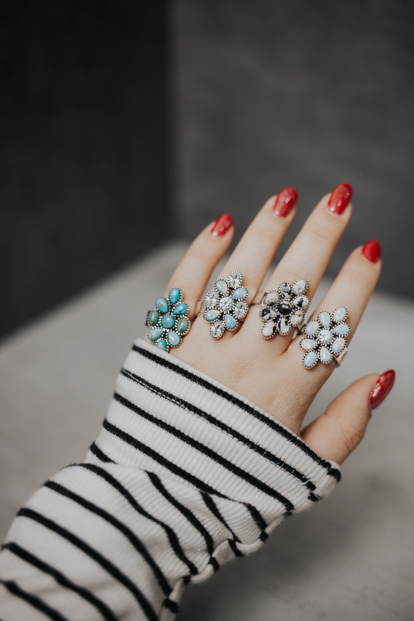 Belles Stone Cluster Set-Ring Sizers-Krush Kandy, Women's Online Fashion Boutique Located in Phoenix, Arizona (Scottsdale Area)