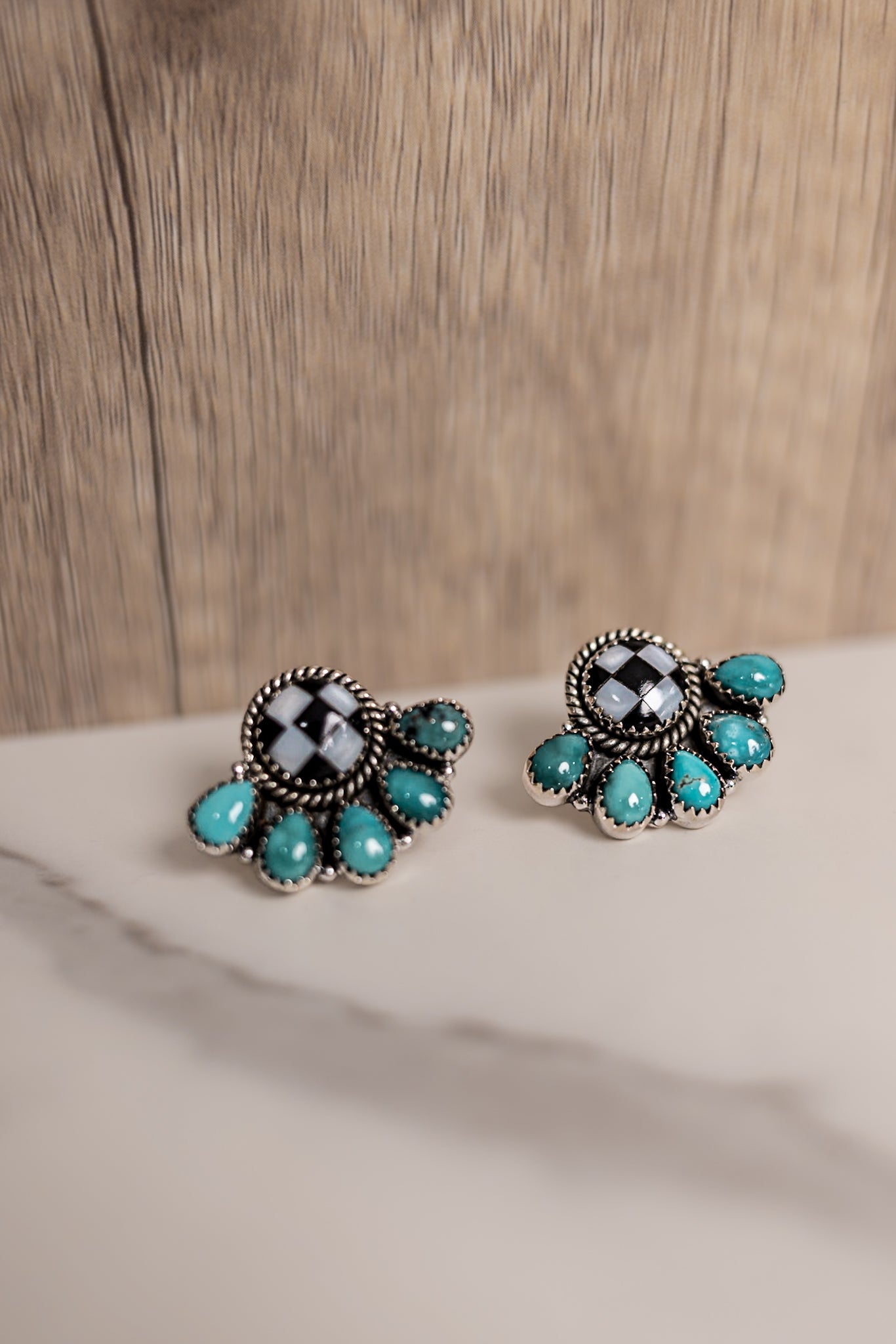 Little Baby Cluster Checkered Earrings-Stud Earrings-Krush Kandy, Women's Online Fashion Boutique Located in Phoenix, Arizona (Scottsdale Area)