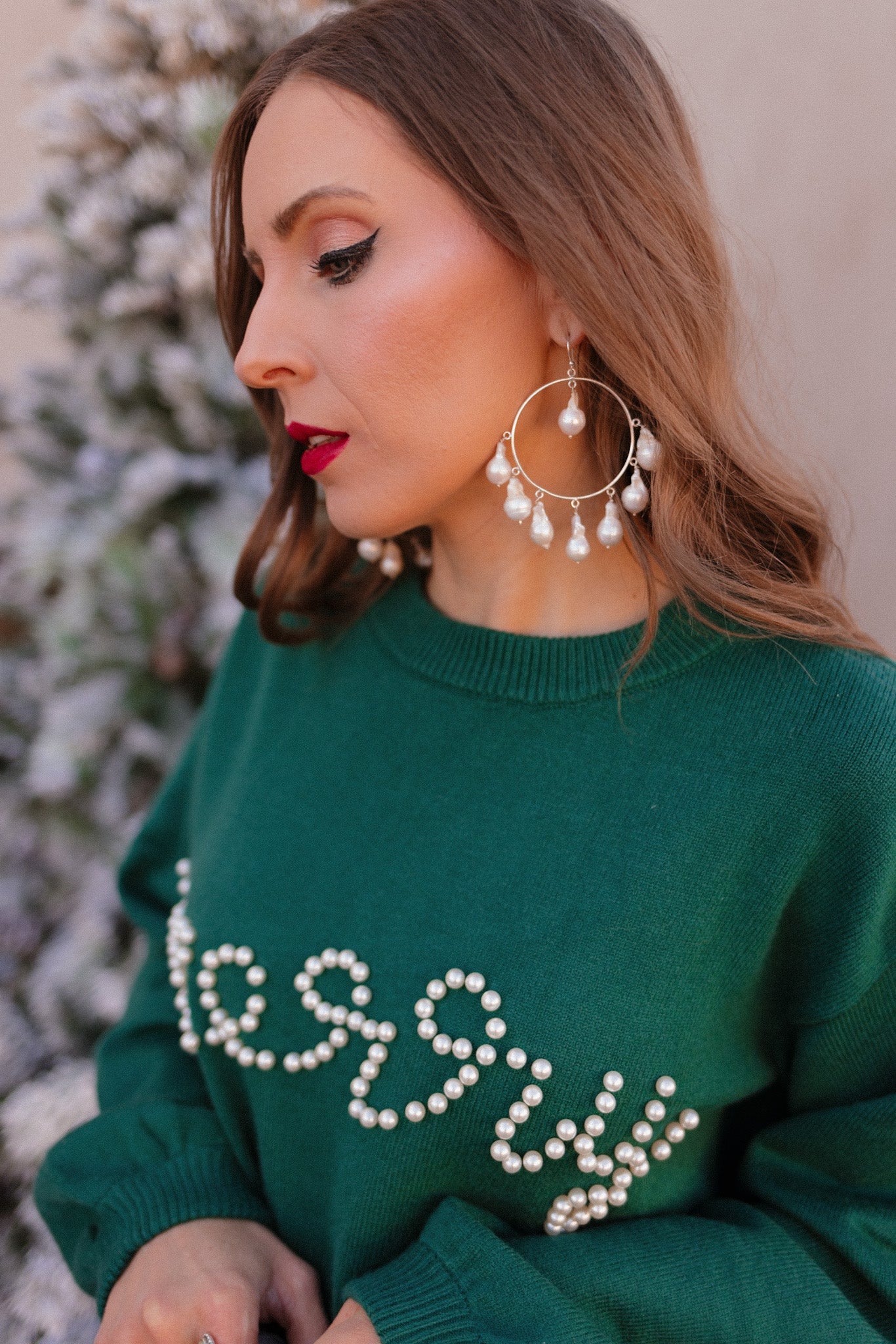 Pines & Peppermint Knit Merry Sweatshirt-Sweaters-Krush Kandy, Women's Online Fashion Boutique Located in Phoenix, Arizona (Scottsdale Area)