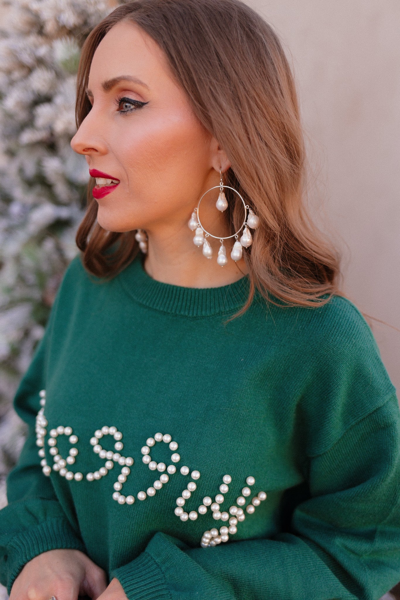 Pearl Cluster Hoop Earrings PREORDER OPEN-Stud Earrings-Krush Kandy, Women's Online Fashion Boutique Located in Phoenix, Arizona (Scottsdale Area)