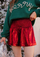 Shine Bright Metallic Shimmer Smock Shorts-Shorts-Krush Kandy, Women's Online Fashion Boutique Located in Phoenix, Arizona (Scottsdale Area)